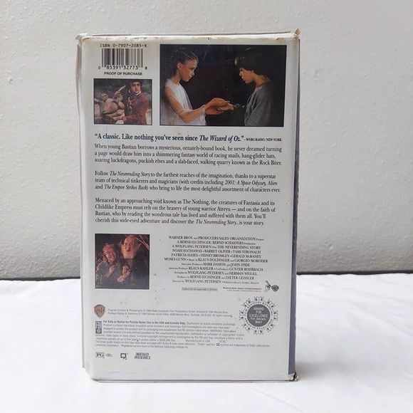 The Neverending Story 1984 VHS Clamshell Tested & Working - Picture 3 of 7